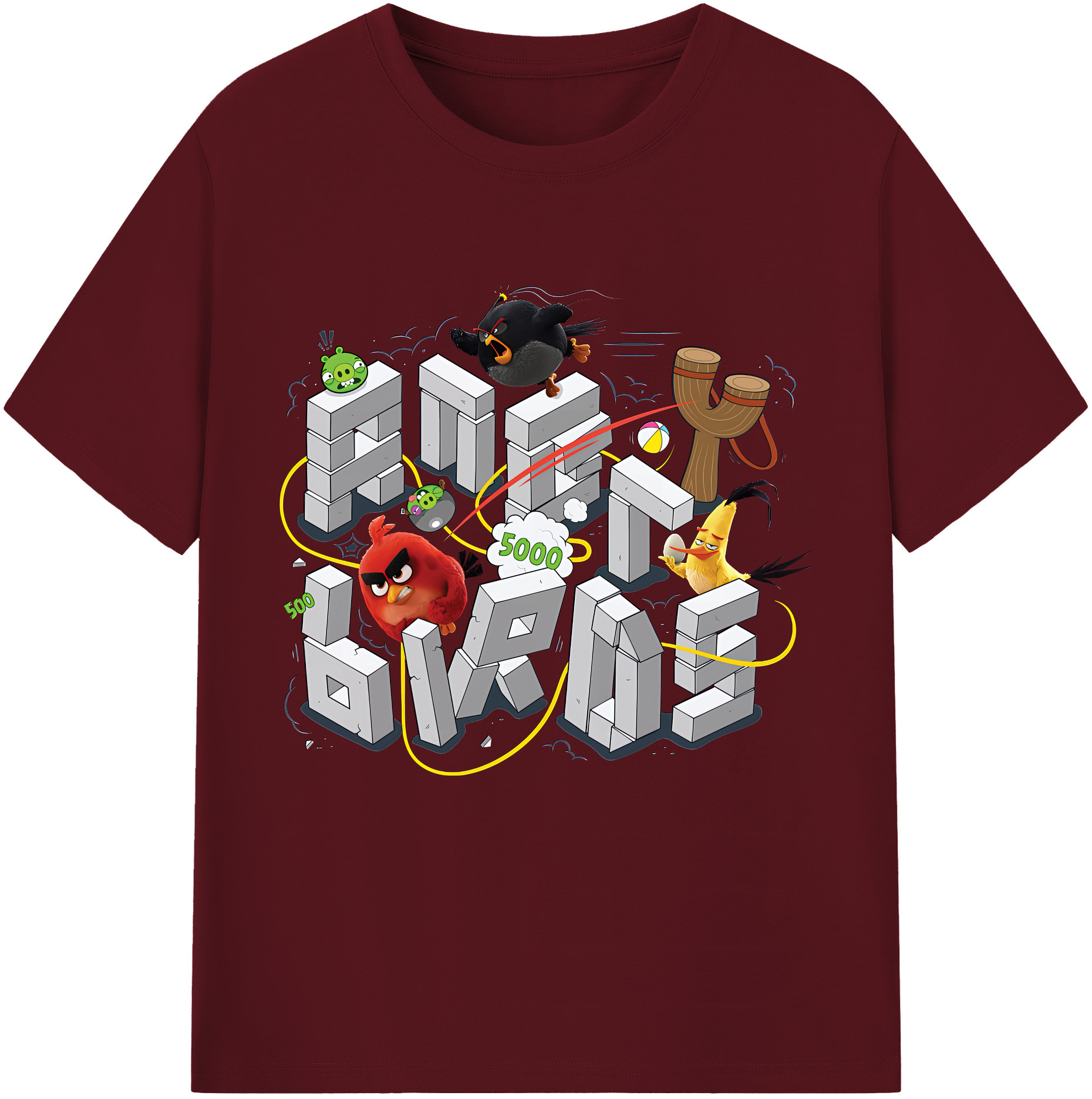 （画像用） Angry Birds アングリーバード 綿100％半袖Tシャツ（フロントプリント）